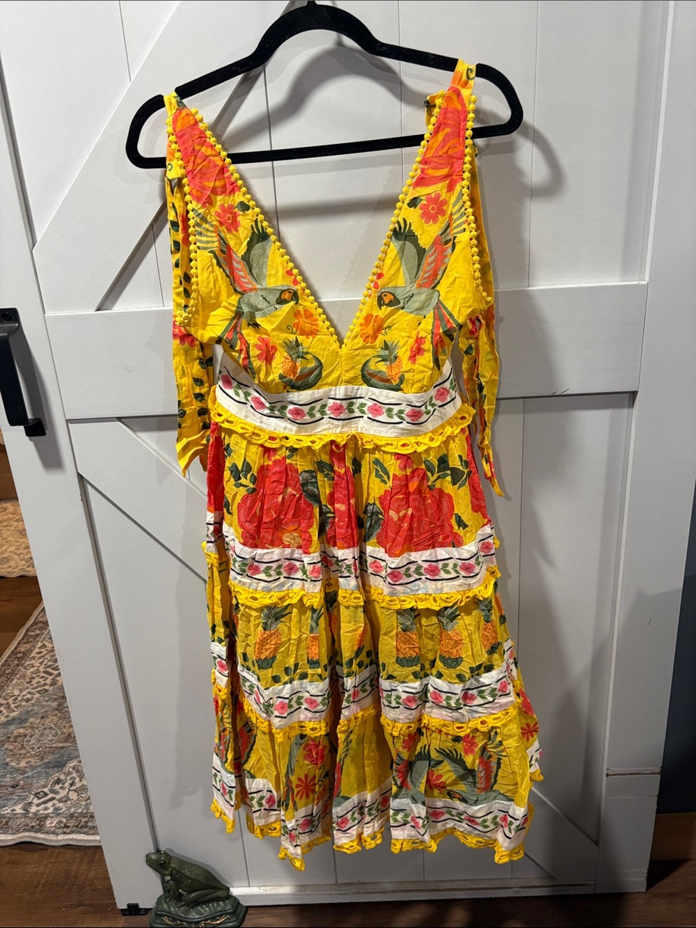 JessaKae Bright Yellow Floral V-Neck Mini Dress